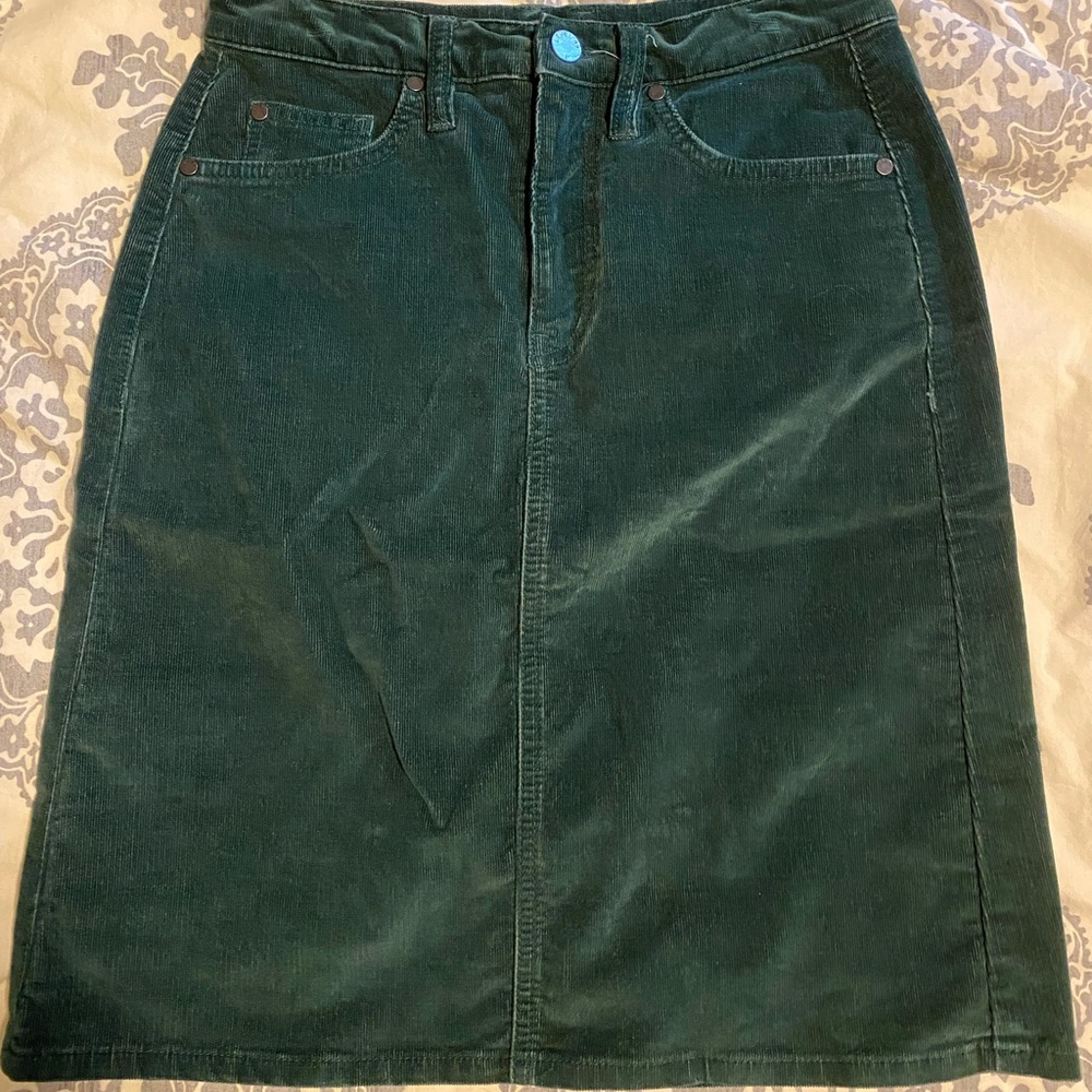 Green corduroy skirt